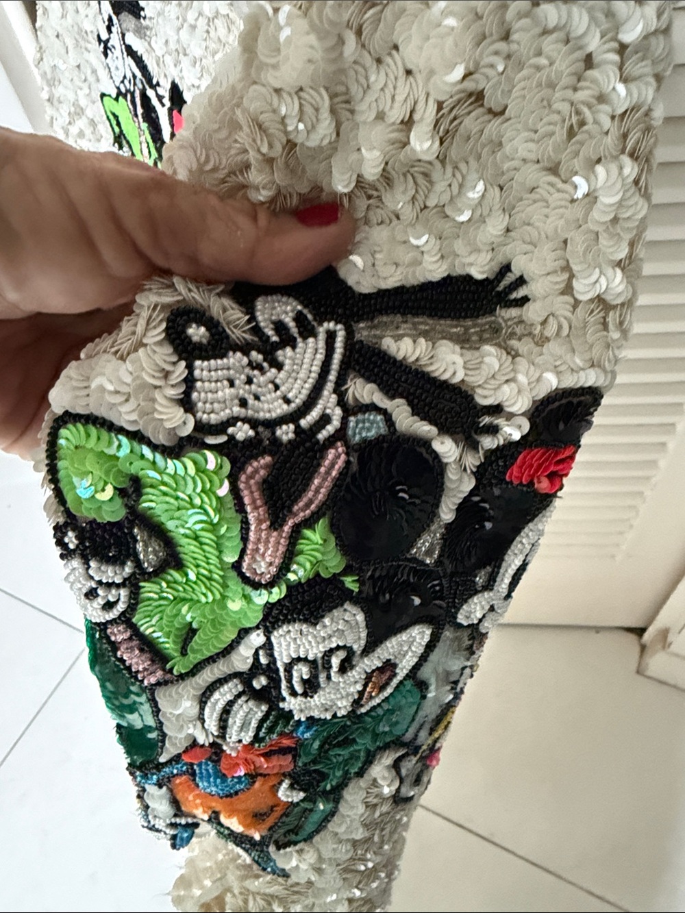 Disney Cream Sequin Cropped Blazer with Embroidered Characters only 64 made - Picture 9 of 9